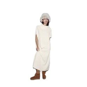 NWOT ZARA Cream Large Ribbed Turtleneck Poncho Sweater